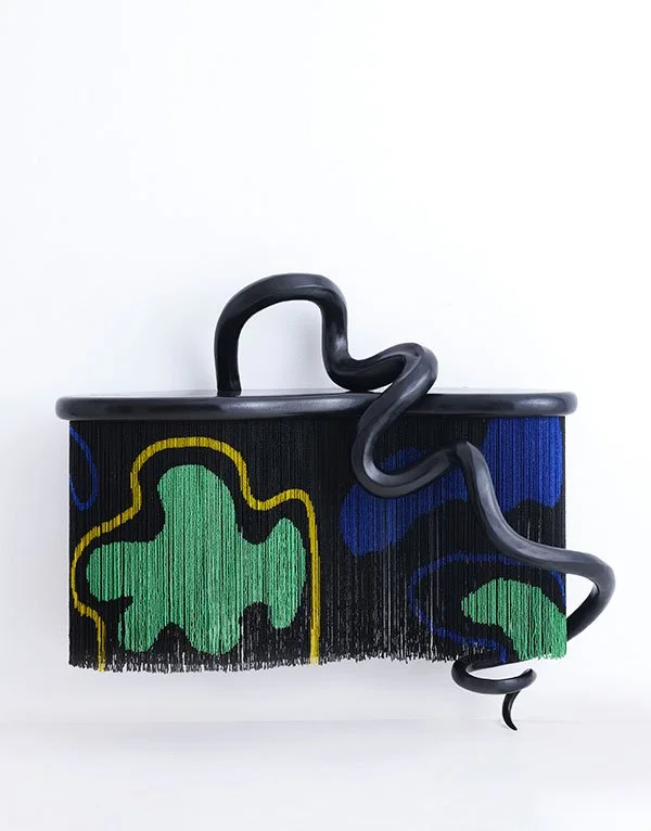   Nyoka (Snake)   Bronze, glass beads 137 x 51 x 124 cm 