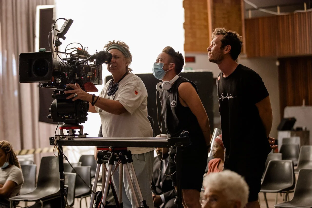 Amelia Henning (DOP), Gabe Gabriel, and Reg Hart (Production Designer)